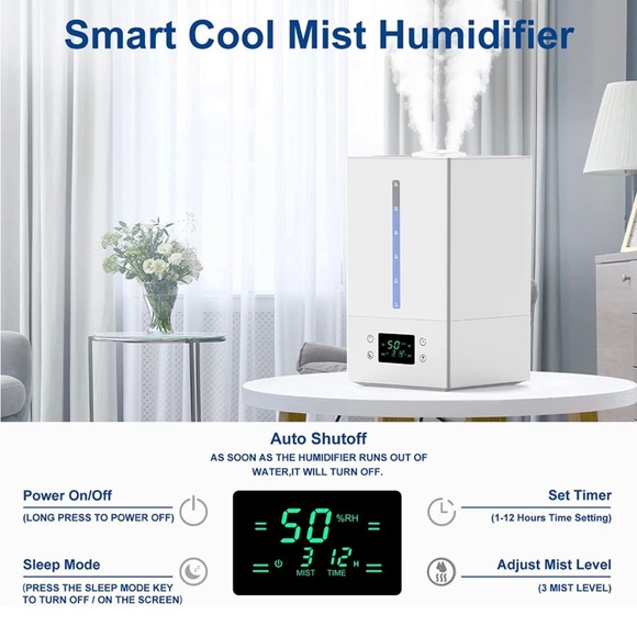 6L NWT Humidifiers for Bedroom Large Room. - Picture 2 of 12
